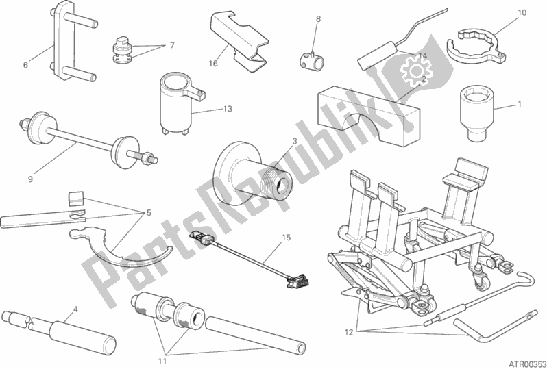 Toutes les pièces pour le 01b - Outils De Service D'atelier du Ducati Multistrada 1260 S D-air 2019